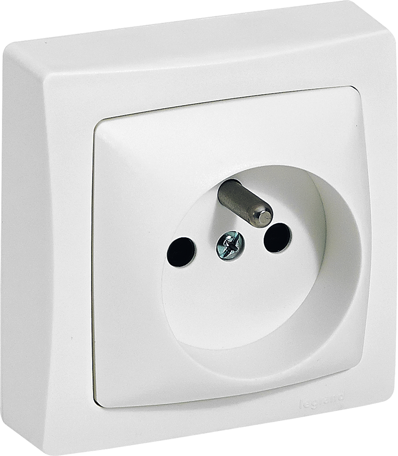 Prise de courant avec terre Appareillage Saillie - bornes auto - Blanc - LEGRAND