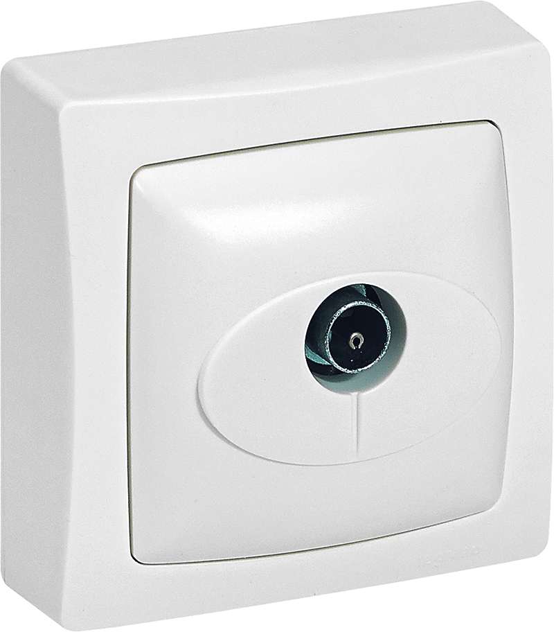 Prise TV simple appareillage saillie blanc - LEGRAND
