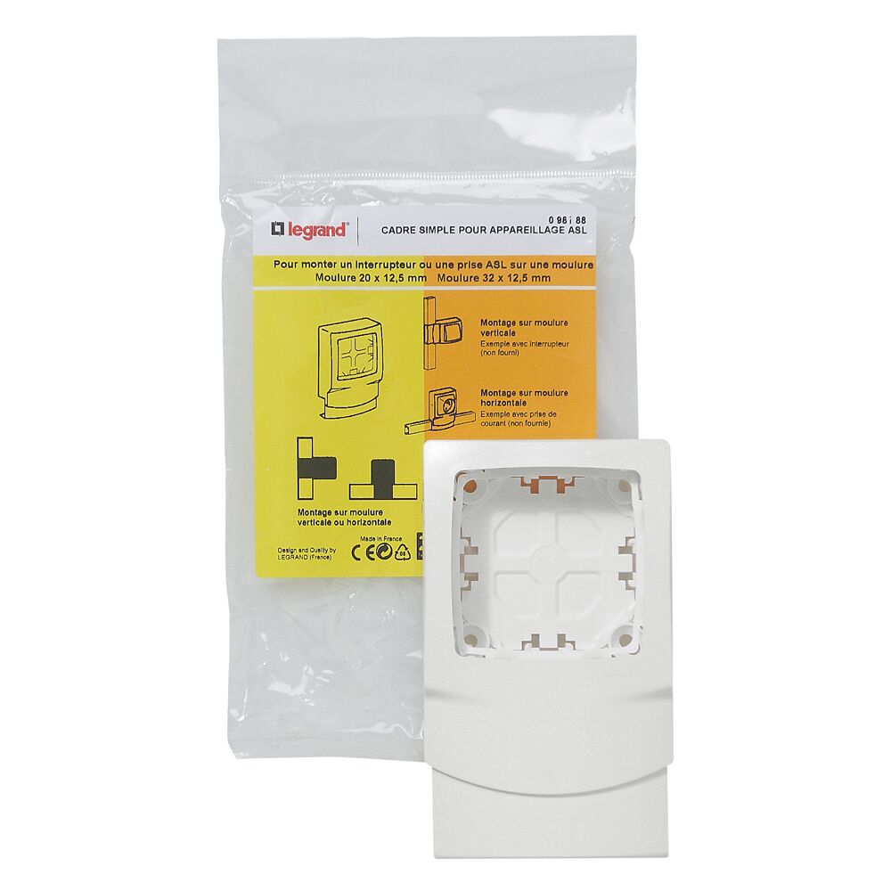 Cadre simple pour montage appareillage saillie sur moulure 12.5mm - LEGRAND
