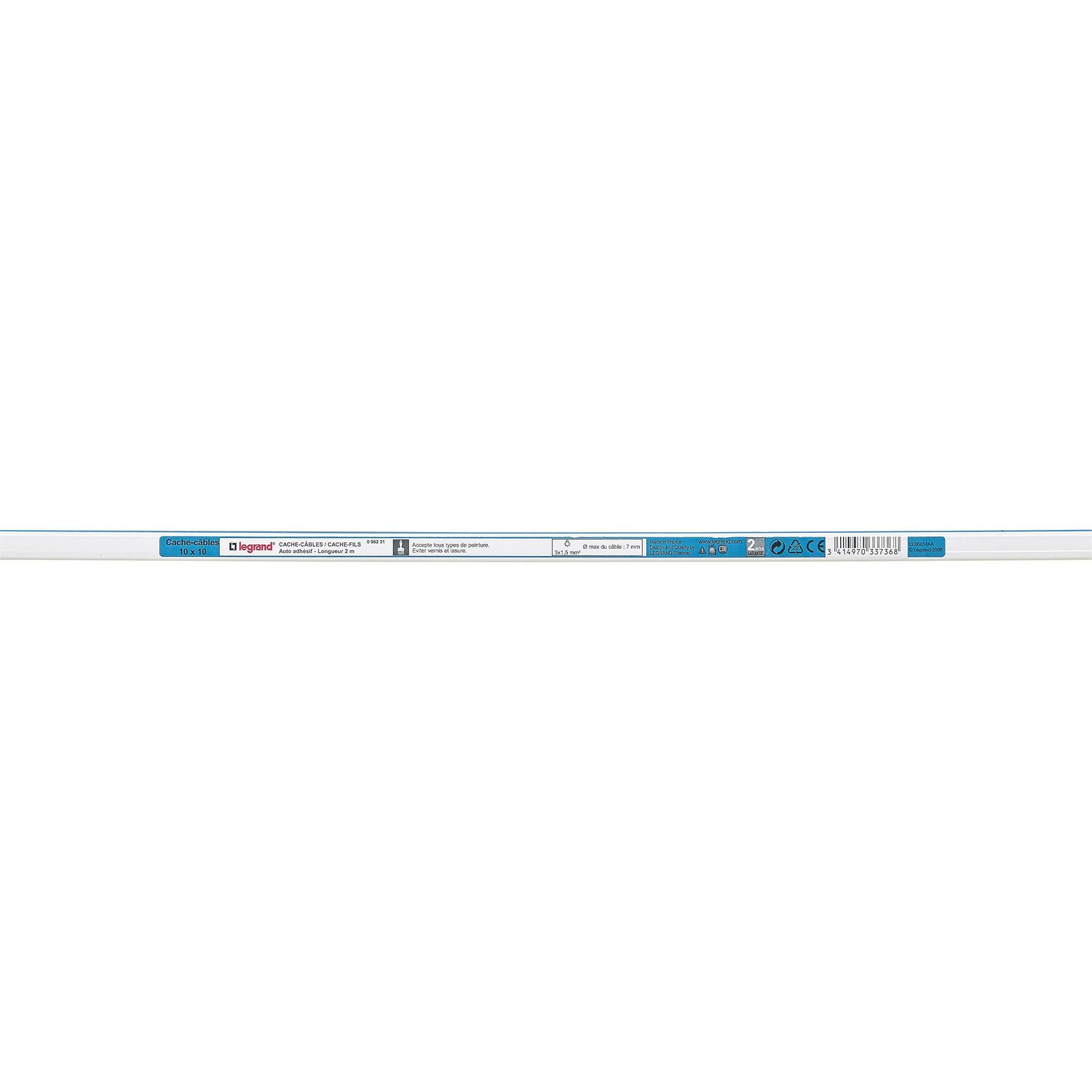 Cache fils auto-adhésif 10x10mm - blanc - LEGRAND