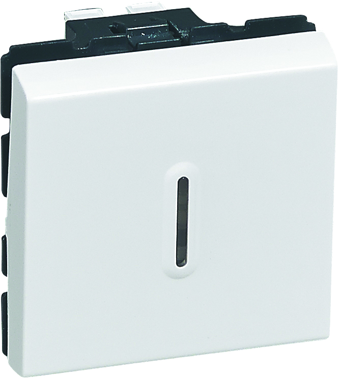 Interrupteur témoin (voyant fourni) Mosaic - 2 modules - Blanc