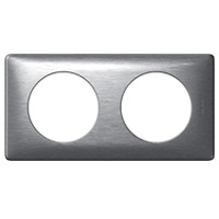 plaque céliane 2 postes entraxe 71 mm - anodisé aluminium - LEGRAND