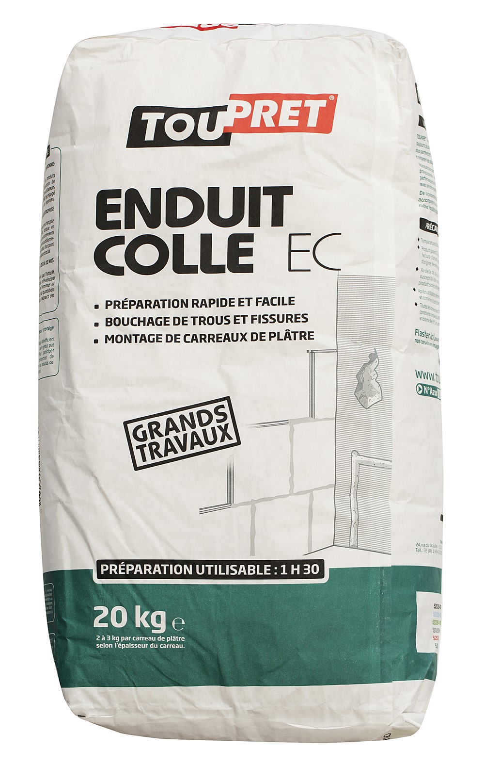Enduit Colle poudre 20 KG - TOUPRET