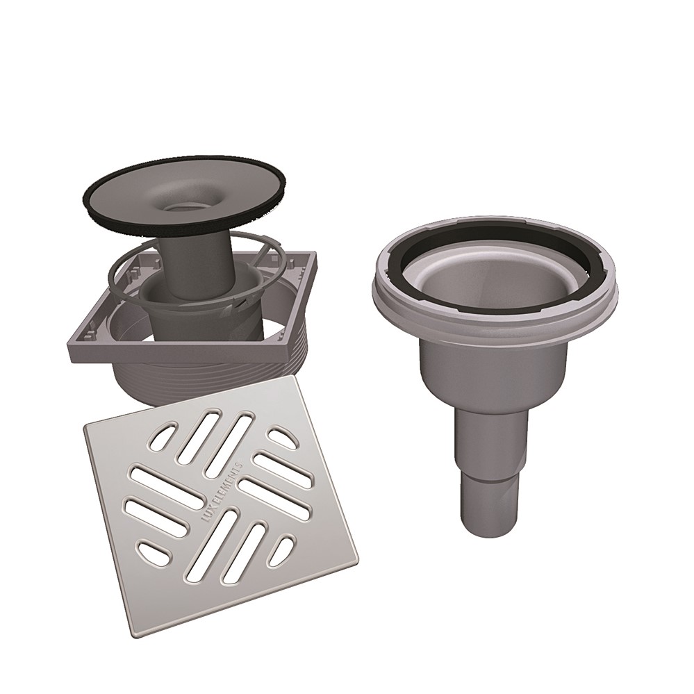 Siphon vertical, diamètre 100 mm, pour receveur à carreler