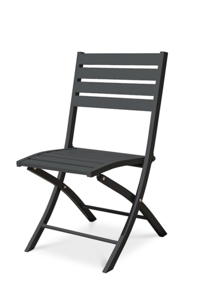 Chaise de Jardin Pliante Marius en Aluminium Gris Anthracite - CITY GARDEN