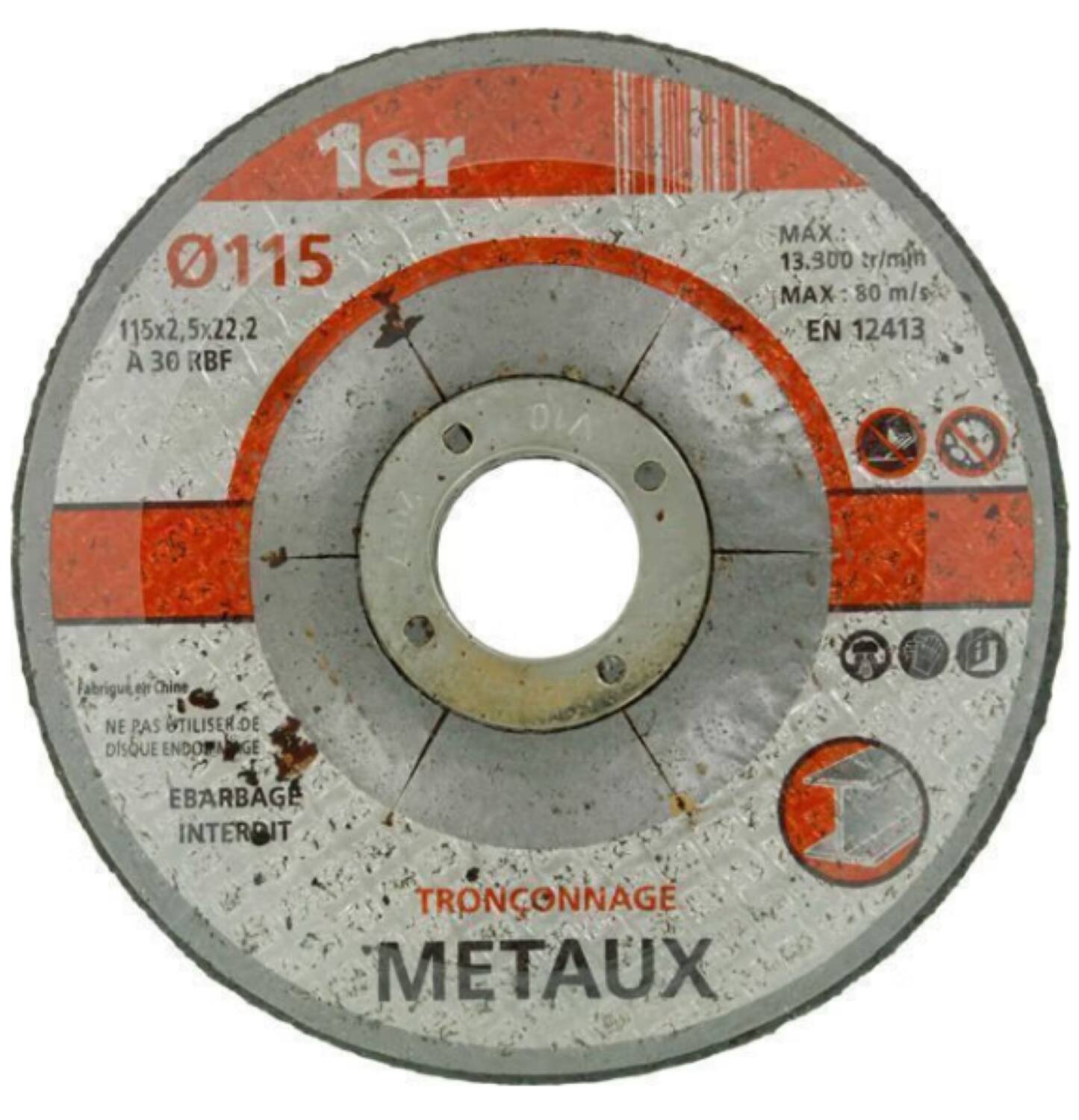 Disque à tronçonner les métaux Ø115mm - 1ER