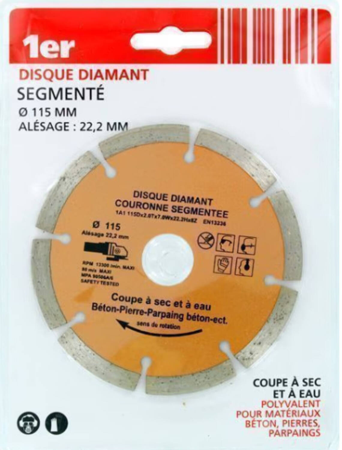 Disque diamant Matériaux couronne segmentée Ø115mm - 1ER