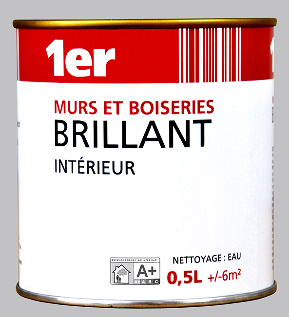 Peinture Murs et Boiseries Brillant Blanc 0,5L - 1ER