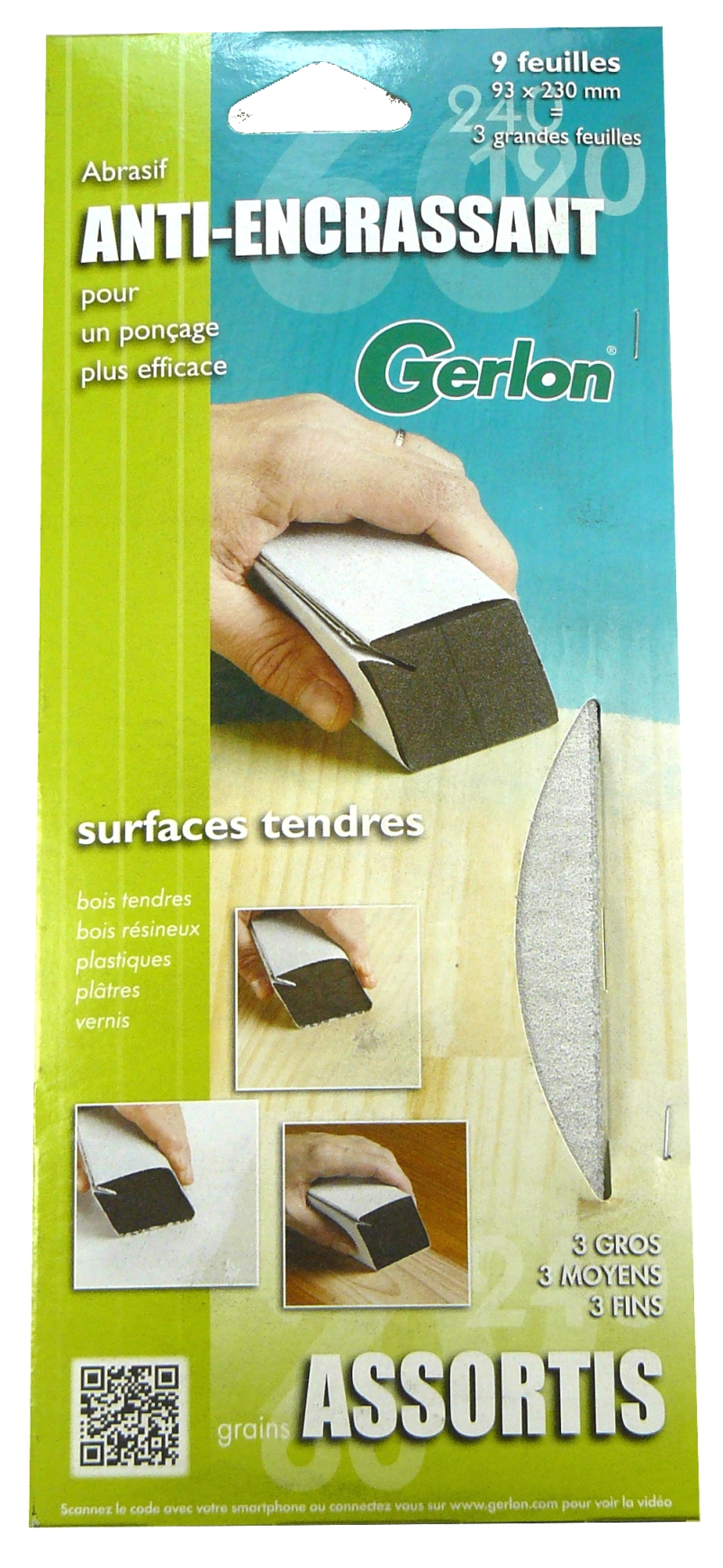 feuille anti-encrassant grains panachés 93x230mm x9