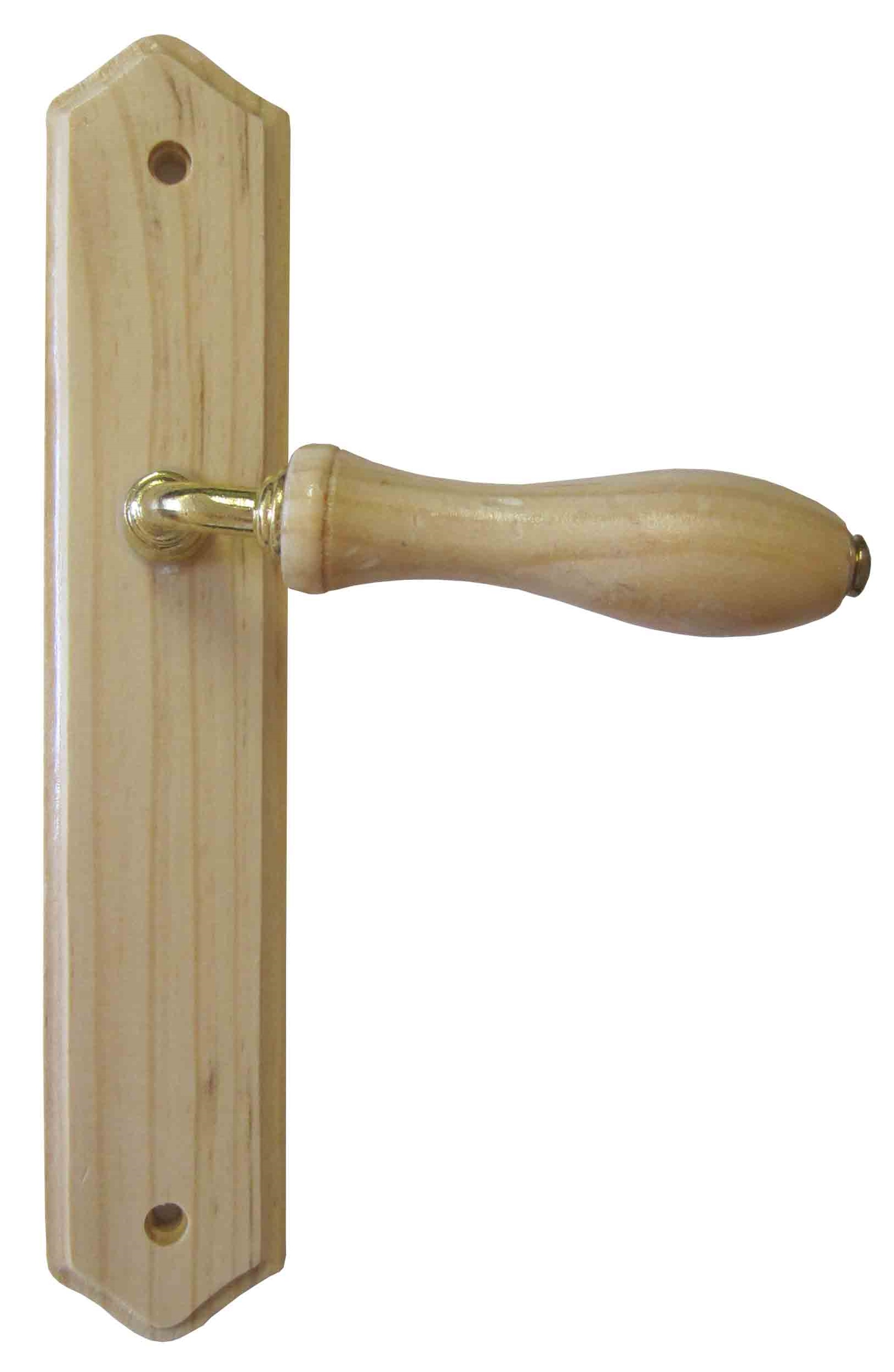 Poignée de porte bec de cane pin vernis entraxe 195mm - 1ER