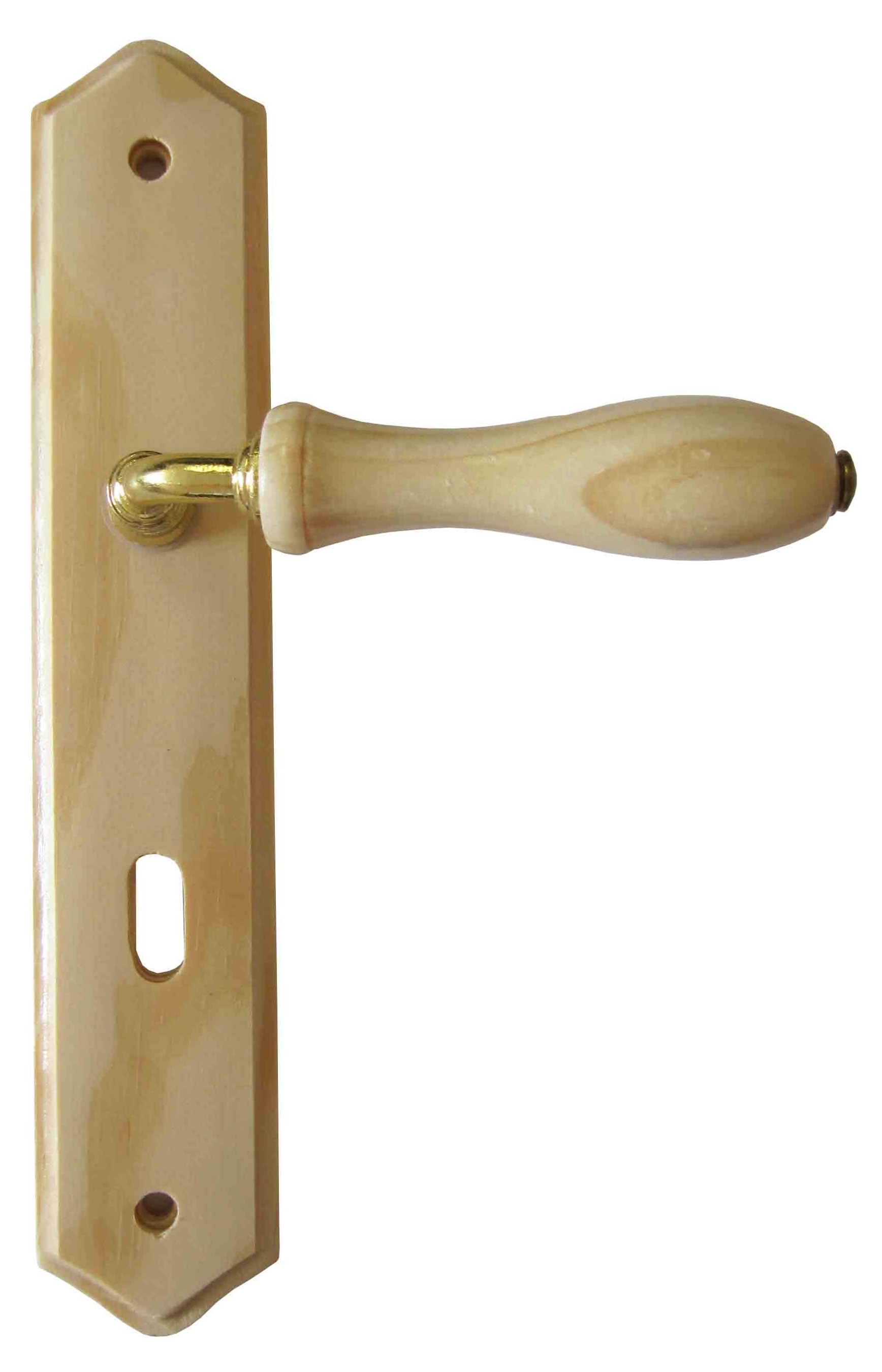 Poignée de porte trou clé pin vernis entraxe 195mm - 1ER