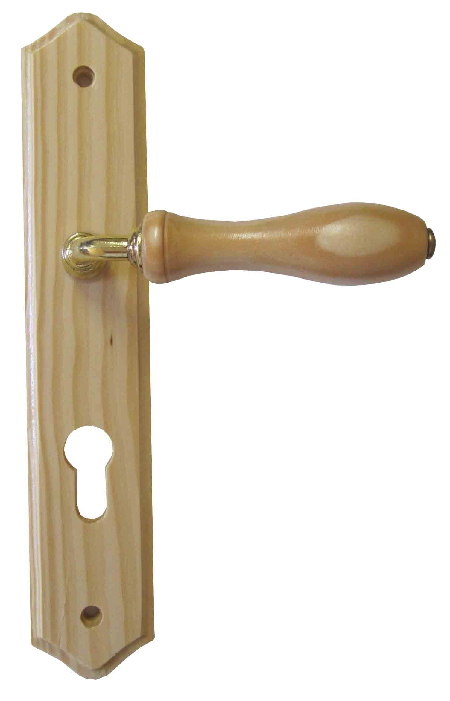 Poignée de porte à cylindre pin vernis entraxe 195mm -1ER