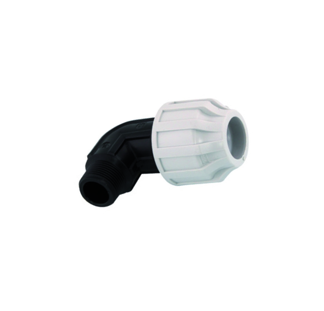 coude male polypropylène compression d25 male 3/4