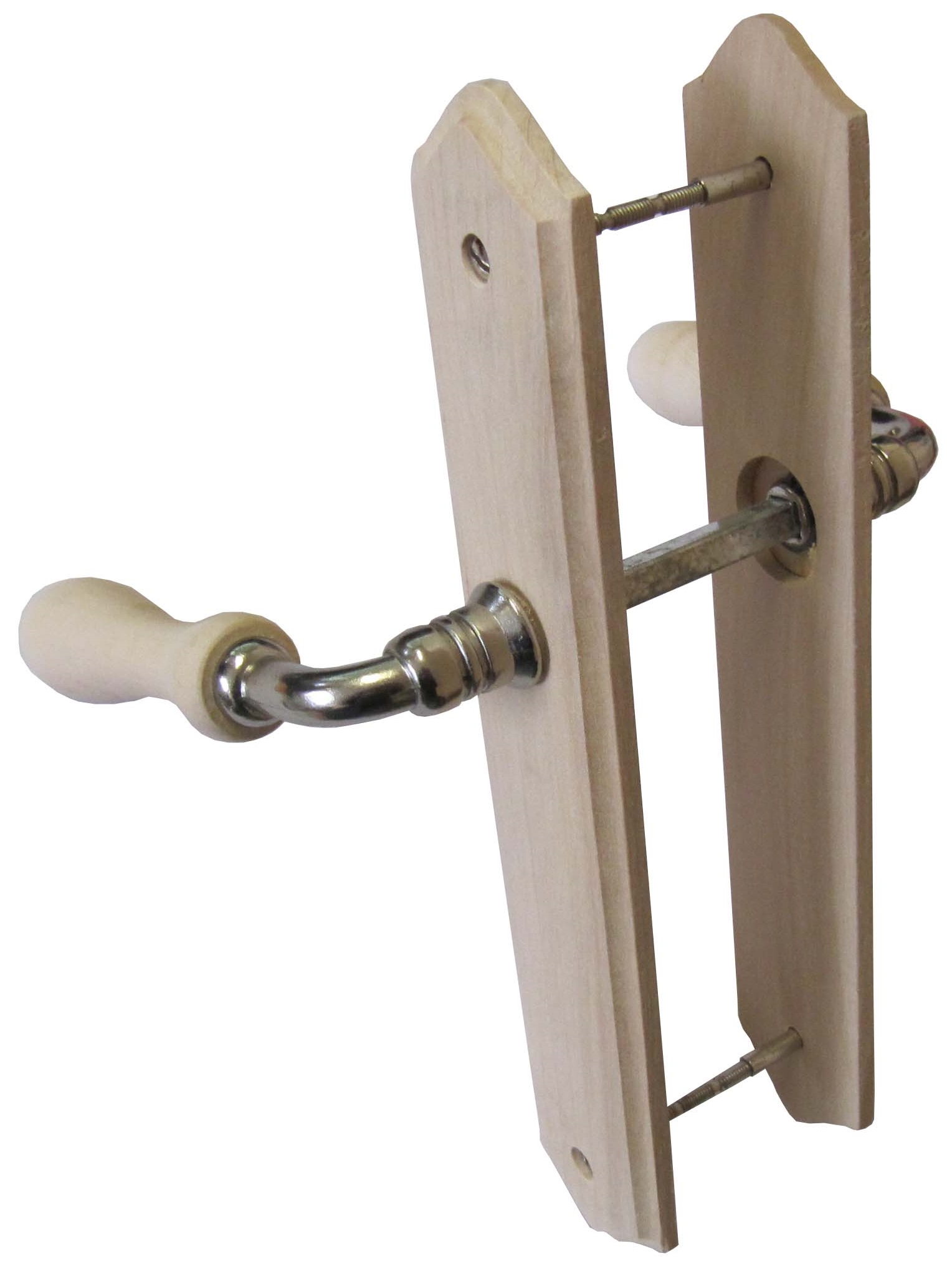 Poignées de porte bec de cane bois brut entraxe 195mm - 1ER