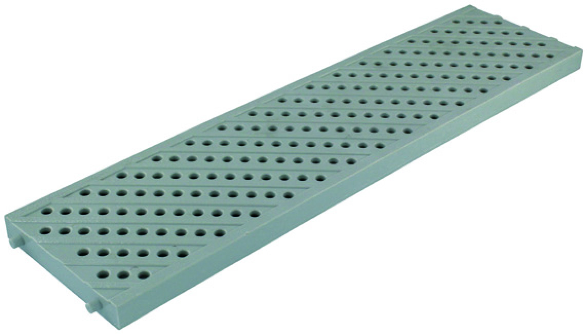 grille caniveau piscine polypropilène 130 x 500 mm gris - INTERPLAST