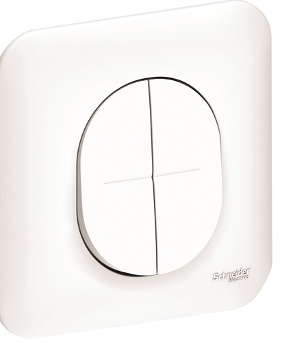 Double interrupteur ou Va-et-vient 10 ampères Ovalis complet 230 V - SCHNEIDER ELECTRIC