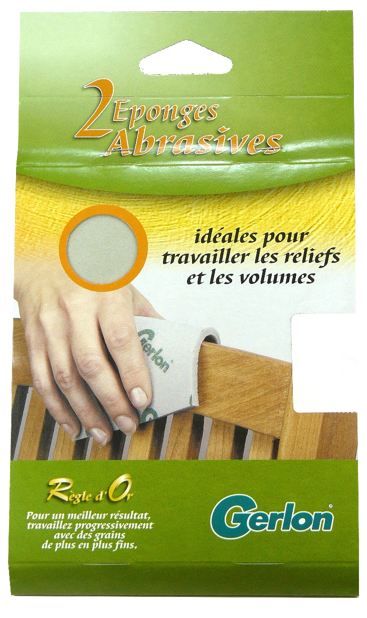 éponge abrasive 1 face grains panachés x2