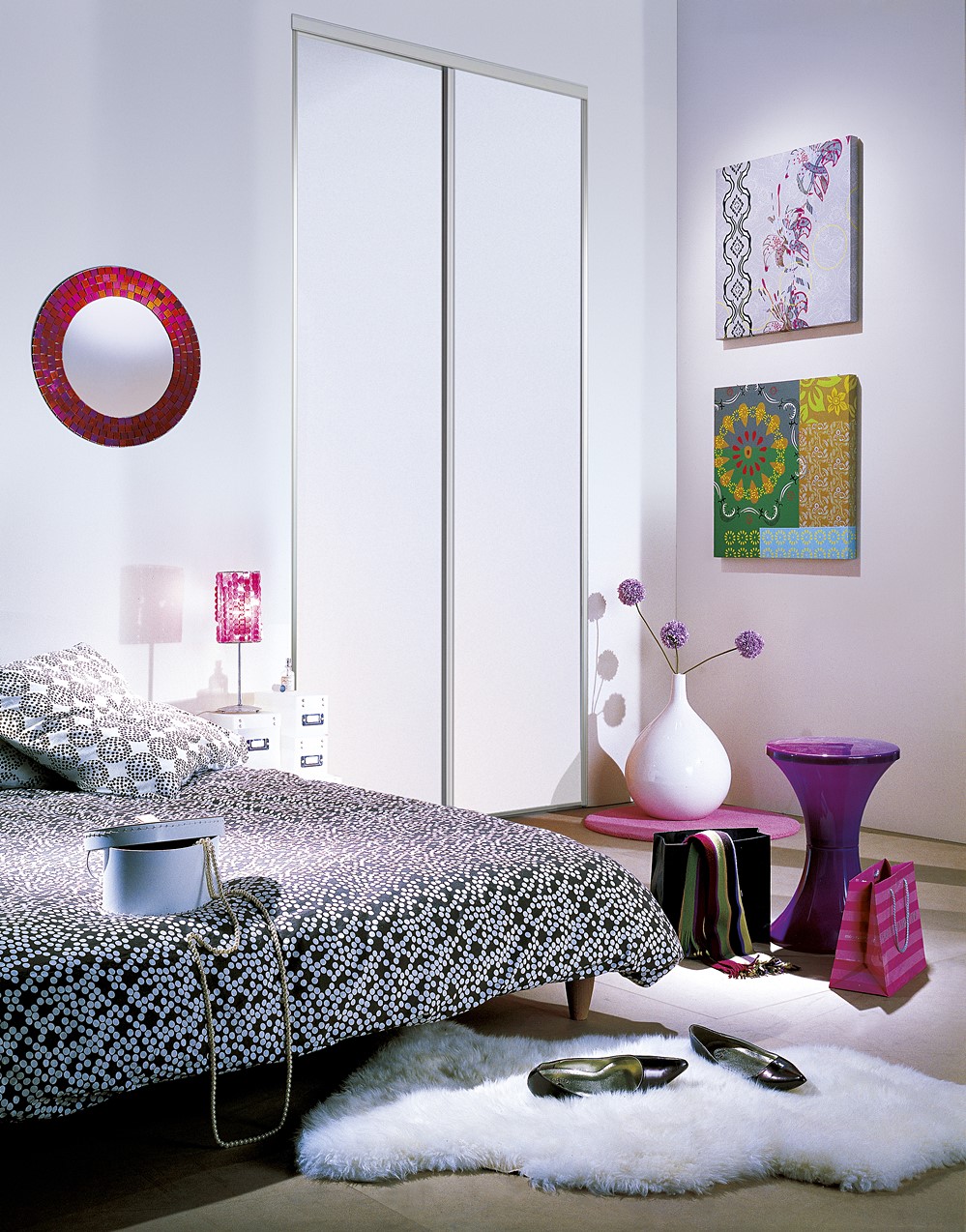 Pack portes de placard 2 vantaux 120x250cm blanc - OPTIMUM