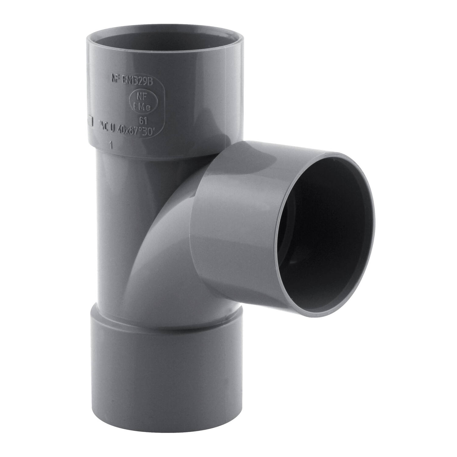 Té pied de biche pvc 87° ff ø 40 nfe-nfme - INTERPLAST