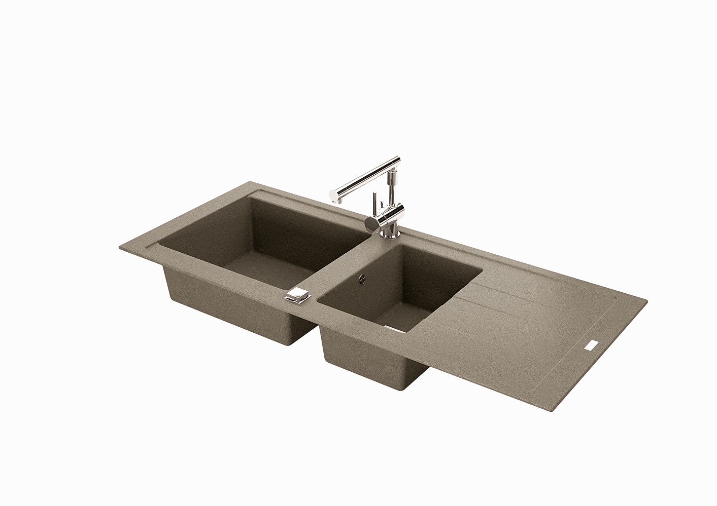 Evier à encastrer Tango 2 cuves taupe
