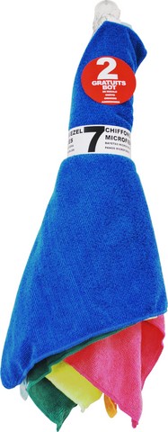 7 chiffons microfibres - LISERE VERT