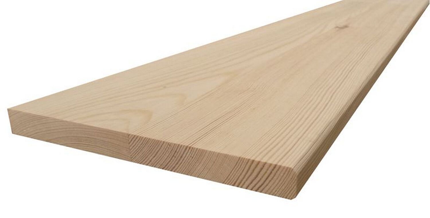Tablette pin rustique bord arrondi 18mm 120x40cm