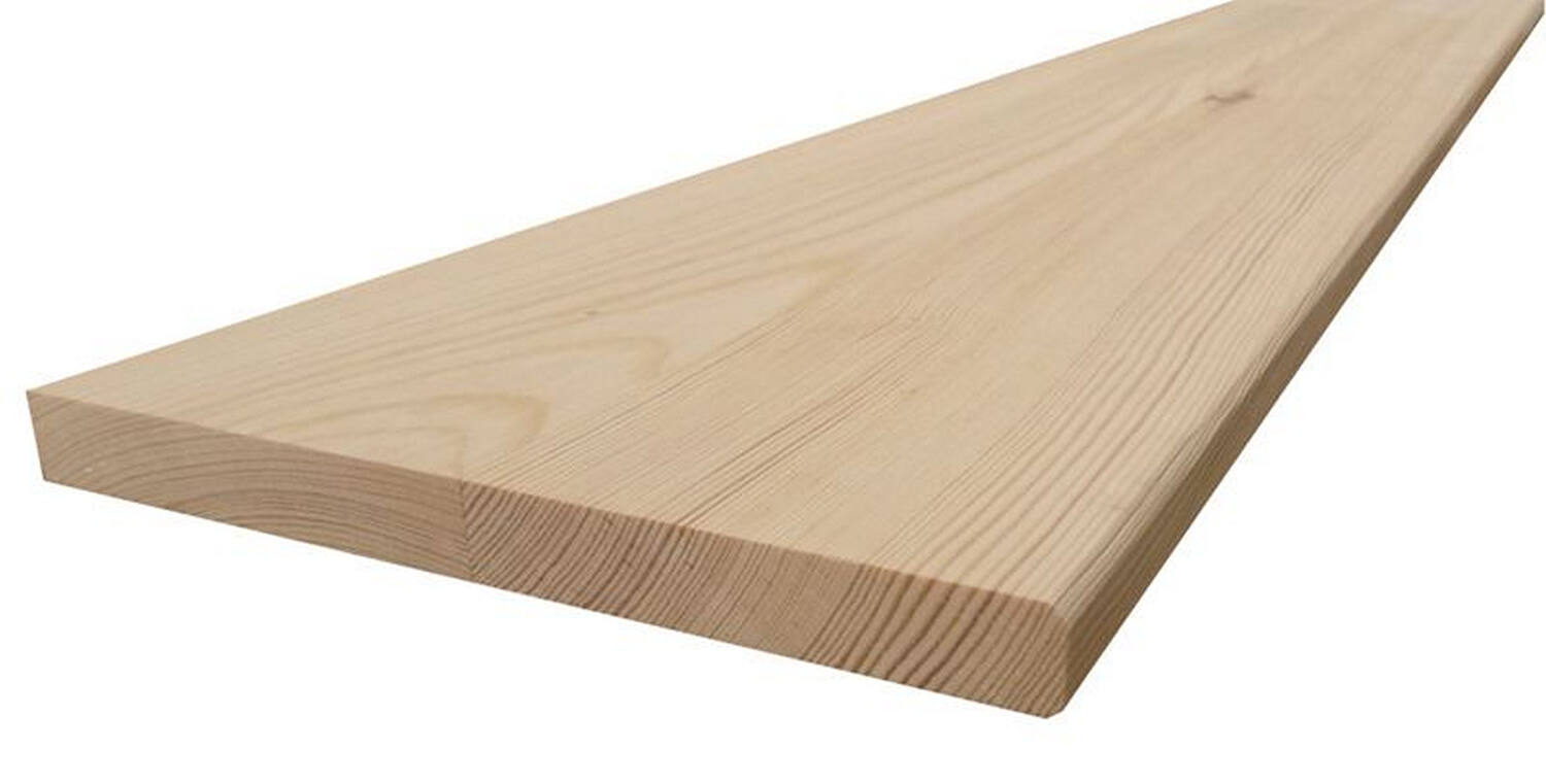 Tablette pin rustique bord arrondi 18mm 200x60cm